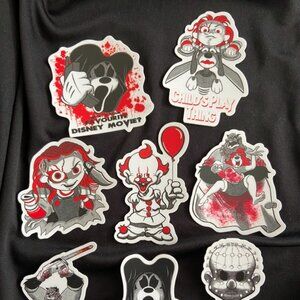Exclusive Set Bundle of 8 Disney Horror Halloween Goth Vinyl Stickers